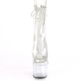 Blanc transparent 18 cm STARDUST-1018C-2RS bottines de striptease