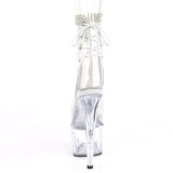 Blanc transparent 18 cm STARDUST-1018C-2RS bottines de striptease