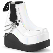 Blanches vegan boots 13 cm VOID-50 demonia bottes talon compens
