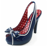 Bleu 11,5 cm retro vintage BETTIE-05 Chaussures pour femmes a talon