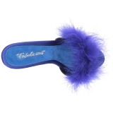 Bleu 13 cm POISE-501F plumes de marabout Mules Chaussures