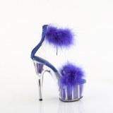 Bleu 18 cm ADORE-724F sandales à talons hauts et plumes pole dance