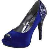 Bleu Strass 13 cm LOLITA-08 Chaussures Escarpins de Soirée