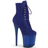 Bleu Suédine 20 cm FLAMINGO-1020FST bottines de striptease
