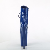 Bleu Verni 23 cm INFINITY-1020 talons trs hauts - bottines plateforme extrme