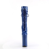 Bleu Verni 25,5 cm BEYOND-1050 talons trs hauts - bottines plateforme extrme