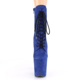 Bleu faux suede 20 cm FLAMINGO-1020FS bottines de pole dance