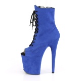 Bleu faux suede 20 cm FLAMINGO-1021FS bottines de pole dance