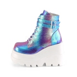 Bleu glitter 11,5 cm SHAKER-52 bottines plateforme compenses lolita