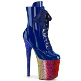 Bleu glitter 20 cm FLAMINGO-1020HG exotic bottines de striptease