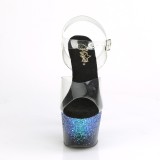 Bleu paillettes 18 cm ADORE-708SS chaussure  talons de pole dance