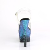 Bleu paillettes 18 cm ADORE-708SS chaussure  talons de pole dance