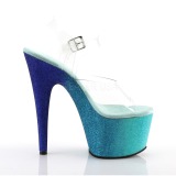 Bleu paillettes 18 cm Pleaser ADORE-708OMBRE chaussure  talons de pole dance