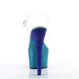 Bleu paillettes 18 cm Pleaser ADORE-708OMBRE chaussure à talons de pole dance