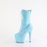 Bleues glitter 18 cm Pleaser bottines talons hauts femme