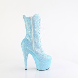 Bleues glitter 18 cm Pleaser bottines talons hauts femme