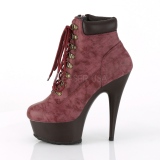 Bordeaux Sudine 15 cm DELIGHT-600TL-02 bottines pleaser plateforme