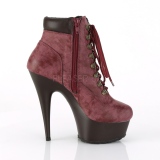 Bordeaux Sudine 15 cm DELIGHT-600TL-02 bottines pleaser plateforme