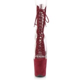 Bordeaux Transparent 20 cm FLAMINGO-800-34FS bottines de pole dance