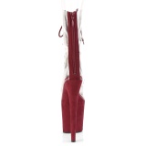 Bordeaux Transparent 20 cm FLAMINGO-800-34FS bottines de pole dance