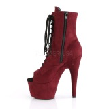 Bordeaux faux suede 18 cm ADORE-1021FS bottines de pole dance