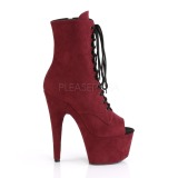 Bordeaux faux suede 18 cm ADORE-1021FS bottines de pole dance