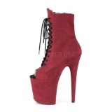 Bordeaux faux suede 20 cm FLAMINGO-1021FS bottines de pole dance