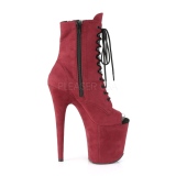 Bordeaux faux suede 20 cm FLAMINGO-1021FS bottines de pole dance