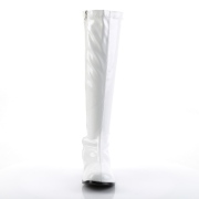 Bottes blanches en cuir verni annes 70 - hippie disco gogo botte haute  talon carr 5 cm