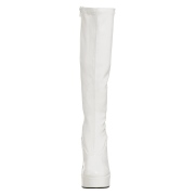 Bottes plateforme blanches verni annes 70 - hippie disco botte haute  talon carr 13 cm