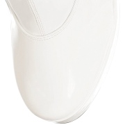 Bottes plateforme blanches verni annes 70 - hippie disco botte haute  talon carr 13 cm