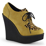 Brun Similicuir CREEPER-304 chaussures creepers compensées