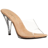 Brun Transparent 11 cm CARESS-401 Plateau Mules Talons Hauts