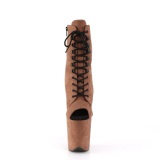 Brun faux suede 20 cm FLAMINGO-1021FS bottines de pole dance