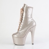 Champagne glitter 18 cm pleaser bottines talons hauts femme