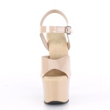 Chaussure beige talon haut plateforme 18 cm SKY-308N JELLY-LIKE matériau extensible