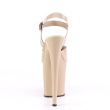 Chaussure beige talon haut plateforme 20 cm FLAMINGO-808N JELLY-LIKE matériau extensible