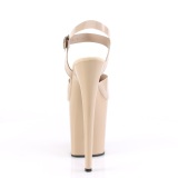 Chaussure beige talon haut plateforme 20 cm FLAMINGO-808N JELLY-LIKE matriau extensible