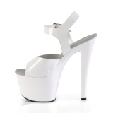 Chaussure blanc talon haut plateforme 18 cm SKY-308N JELLY-LIKE matériau extensible