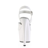 Chaussure blanc talon haut plateforme 18 cm SKY-308N JELLY-LIKE matériau extensible
