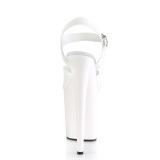 Chaussure blanc talon haut plateforme 20 cm FLAMINGO-808N JELLY-LIKE matériau extensible