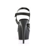 Chaussure noirs talon haut plateforme 15 cm DELIGHT-608N JELLY-LIKE matériau extensible
