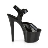 Chaussure noirs talon haut plateforme 18 cm SKY-308N JELLY-LIKE matériau extensible