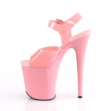 Chaussure roses talon haut plateforme 20 cm FLAMINGO-808N JELLY-LIKE matriau extensible