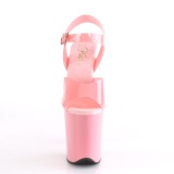 Chaussure roses talon haut plateforme 20 cm FLAMINGO-808N JELLY-LIKE matriau extensible