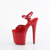 Chaussure rouge talon haut 20 cm FLAMINGO-809GP etincelle talons hauts plateforme