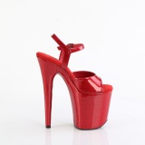 Chaussure rouge talon haut 20 cm FLAMINGO-809GP etincelle talons hauts plateforme