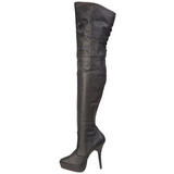 Cuir 13,5 cm INDULGE-3011 Cuissardes Bottes Plateforme