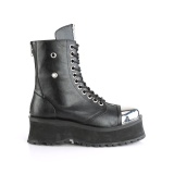 Cuir Vegan GRAVEDIGGER-10 bottes  cap d acier - bottes de combat unisex