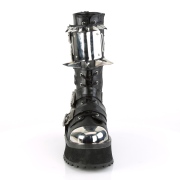 Cuir Vegan GRAVEDIGGER-250 bottes  cap d acier - bottes de combat demoniacult